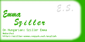 emma sziller business card